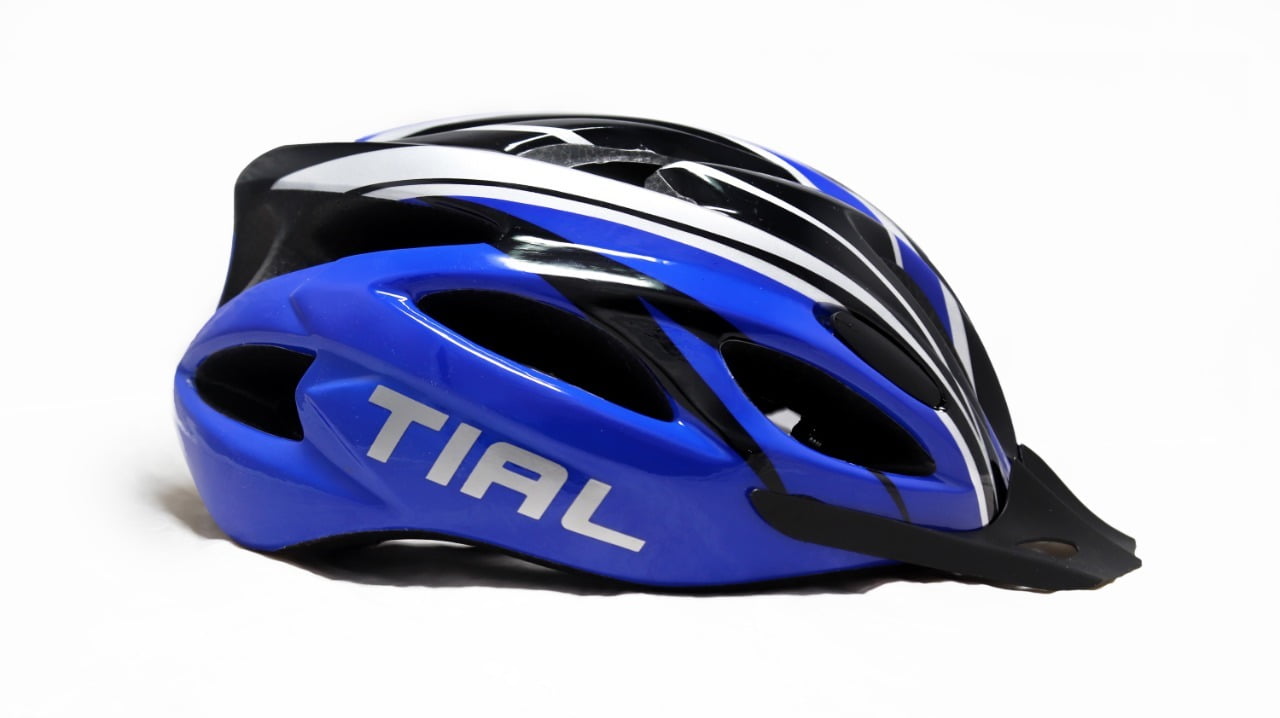 TIAL Bicycle Helmet Colour : White Blue Silver TIAL Bicycle Helmet Colour : White Blue Silver