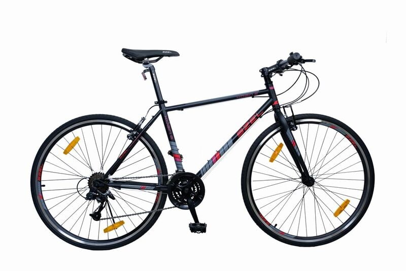 SZEL KOGIN E 700c Steel Hybrid Bike - Colour: Black